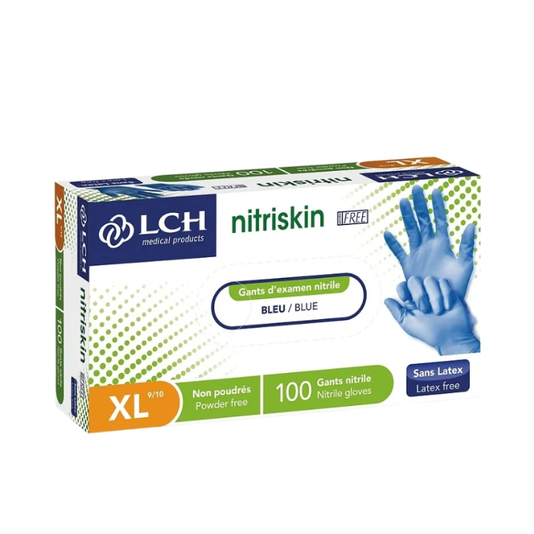 Gants d'examen nitrile non poudrés xlarge