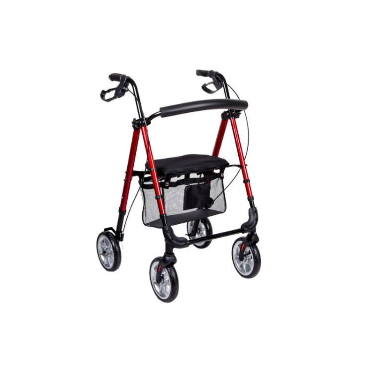 Rollator pliant 4 roues Boston rouge