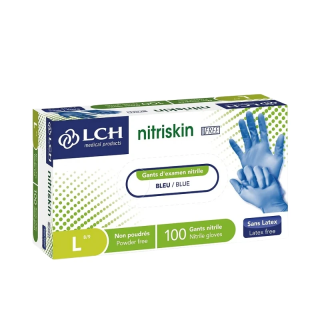 Gants d'examen nitrile non poudrés large