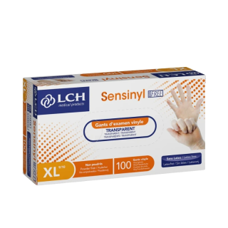 Gants d'examen vinyle non poudrés xlarge
