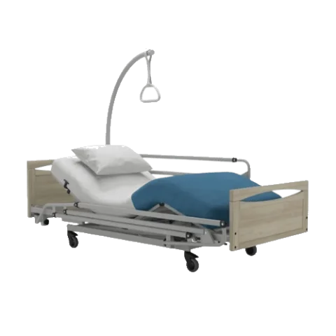 Lit médicalisé à hauteur variable avec potence